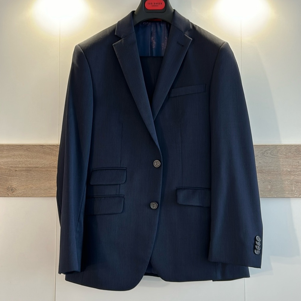 Ted Baker Men's Navy Pinstripe Suit Jacket